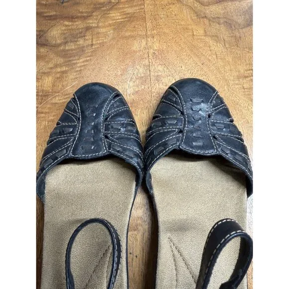 Women’s CLARKS size 8.5 Wendy Alto Black Leather Casual Shoes Sandals - Picture 4 of 7